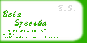 bela szecska business card